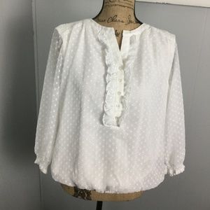 Christopher & Banks L White Blouse. EUC